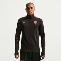 2026-27 Netherlands Men's Strike Drill Top Black/Hyper Crimson/Hyper Crimson - Nike