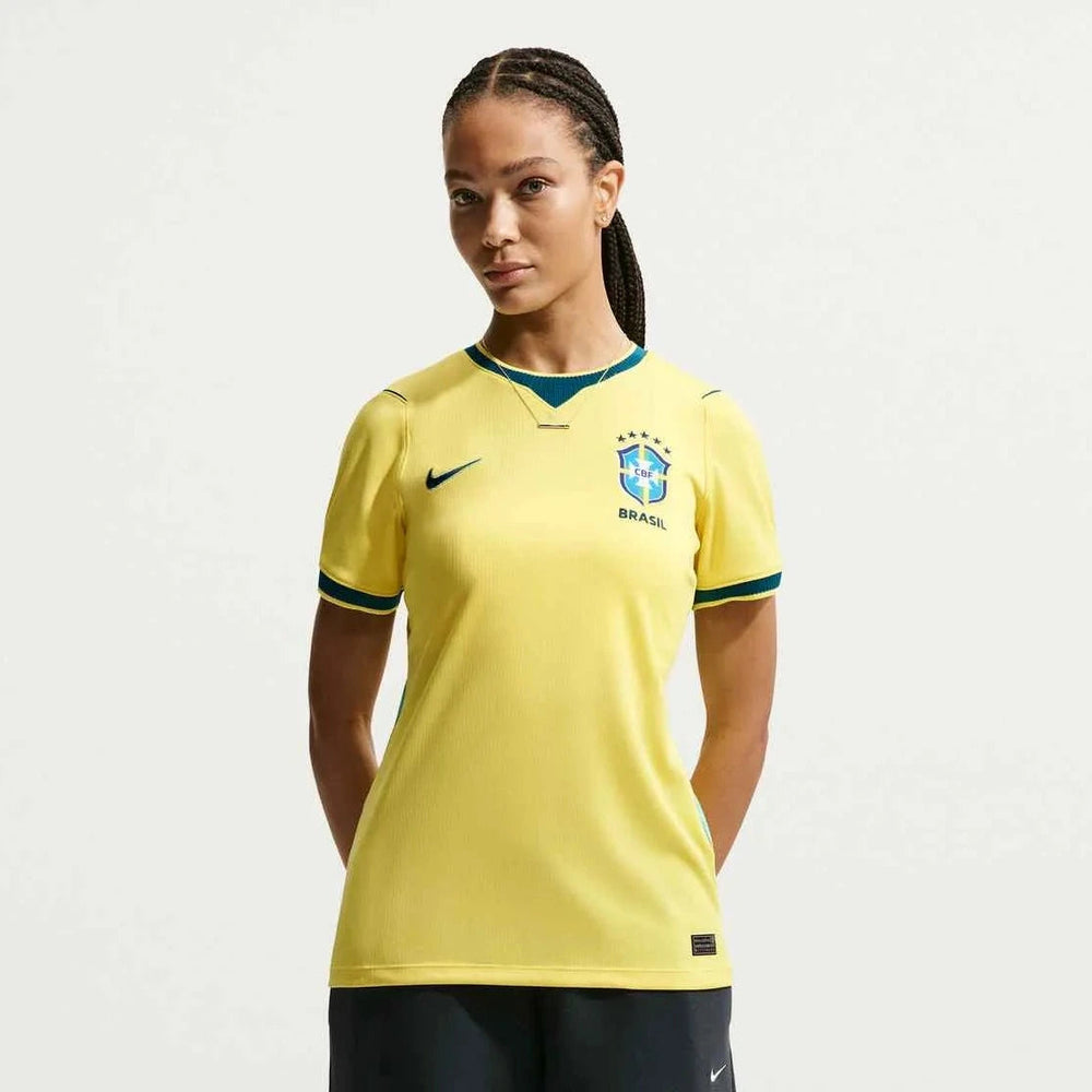 2026-27 Brazil Women's Stadium Home Soccer Jersey Canary/Light Menta/Geode Teal - Nike