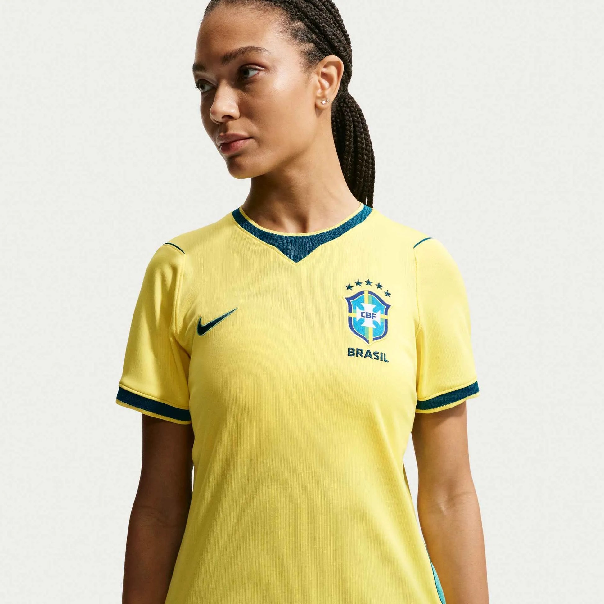 2026-27 Brazil Women's Stadium Home Soccer Jersey Canary/Light Menta/Geode Teal - Nike
