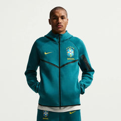 2026-27 Brazil Men's Full-Zip Tech Fleece Hoodie Geode Teal/Midwest Gold - Nike