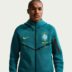 2026-27 Brazil Men's Full-Zip Tech Fleece Hoodie Geode Teal/Midwest Gold - Nike