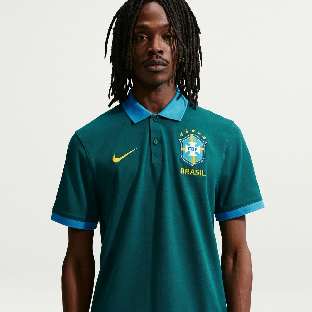 2026-27 Brazil Men's The Polo 2.0 Geode Teal/LT Photo Blue/Midwest Gold - Nike
