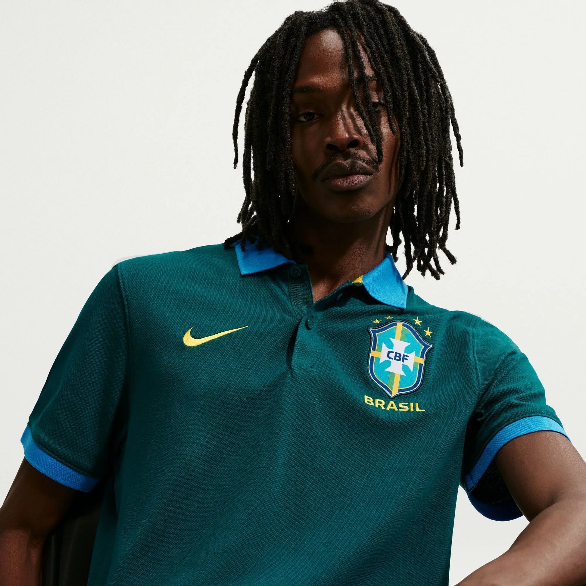2026-27 Brazil Men's The Polo 2.0 Geode Teal/LT Photo Blue/Midwest Gold - Nike