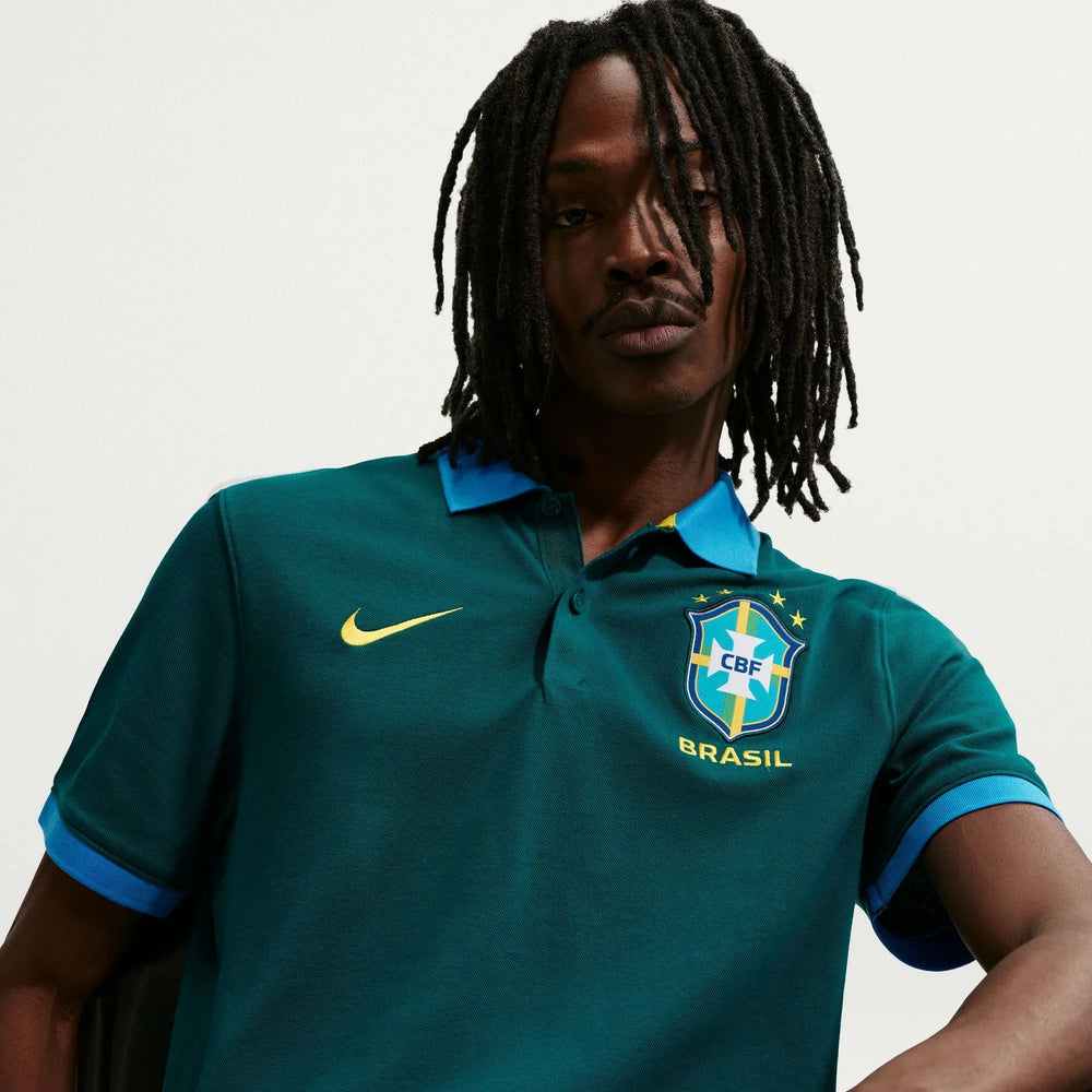 2026-27 Brazil Men's The Polo 2.0 Geode Teal/LT Photo Blue/Midwest Gold - Nike