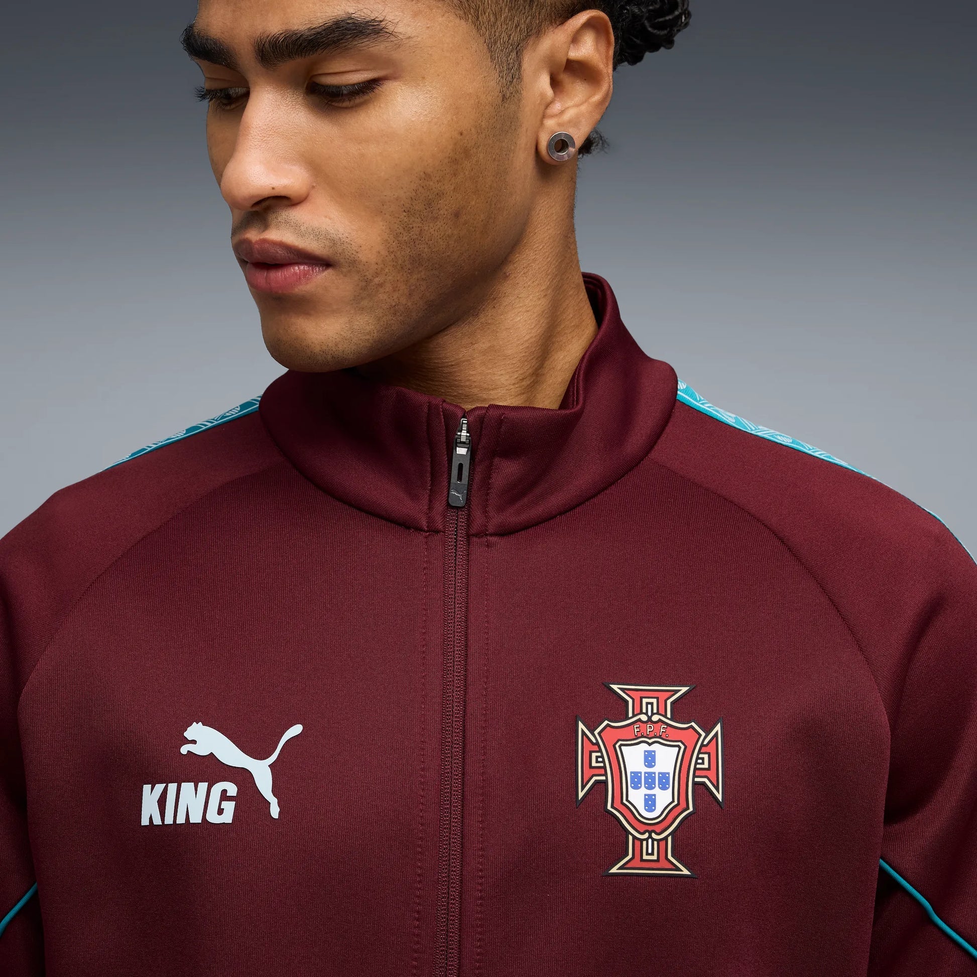 2026-27 Portugal Men's KING Anthem Jacket Ruby Shimmer-Sea Glass - Puma