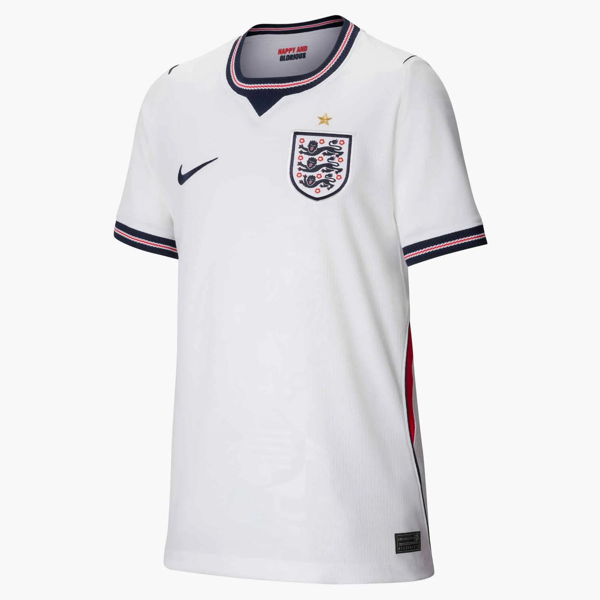 2026-27 England Youth Stadium Home Soccer Jersey White/Speed Red/Obsidian/Obsidian - Nike