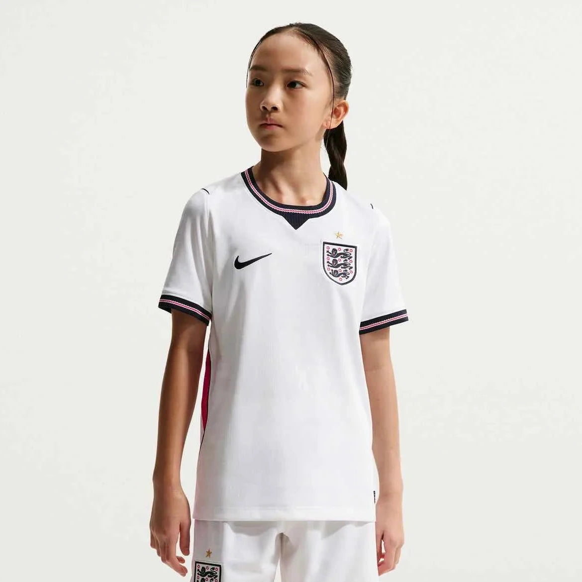 2026-27 England Youth Stadium Home Soccer Jersey White/Speed Red/Obsidian/Obsidian - Nike