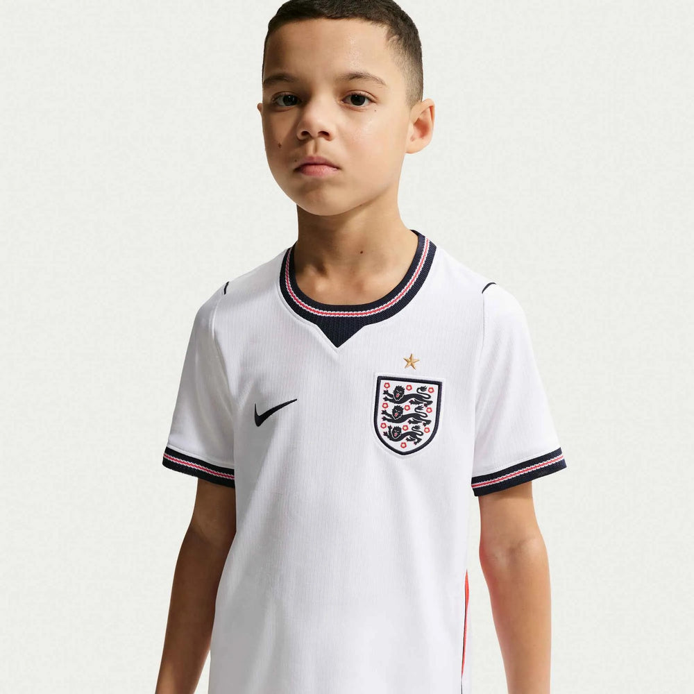 2026-27 England Youth Stadium Home Soccer Jersey White/Speed Red/Obsidian/Obsidian - Nike