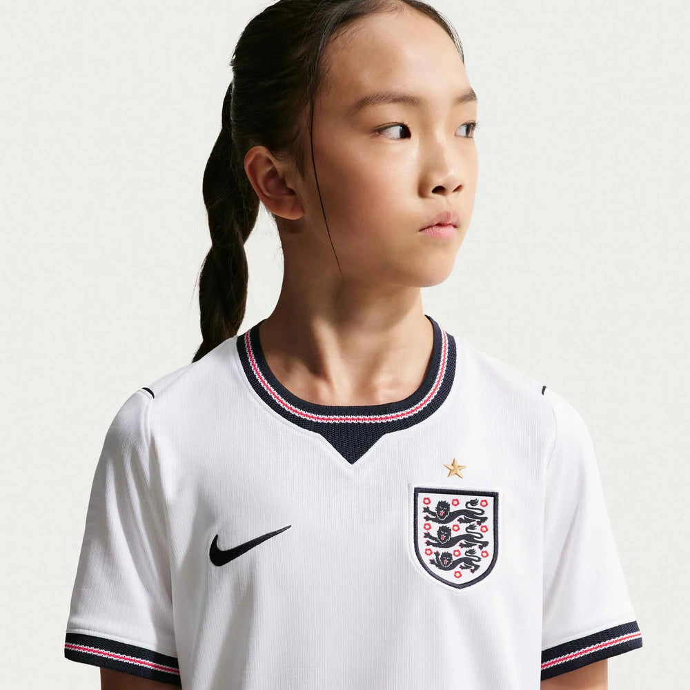 2026-27 England Youth Stadium Home Soccer Jersey White/Speed Red/Obsidian/Obsidian - Nike