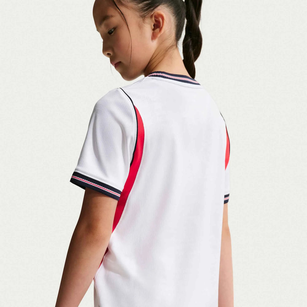 2026-27 England Youth Stadium Home Soccer Jersey White/Speed Red/Obsidian/Obsidian - Nike