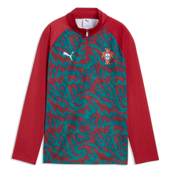 2026-27 Portugal Youth 1/4 Zip Pre-Match Top Club Red-Green Lagoon - Puma