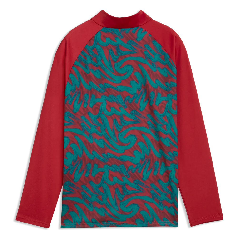 2026-27 Portugal Youth 1/4 Zip Pre-Match Top Club Red-Green Lagoon - Puma