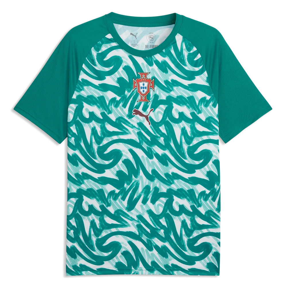 2026-27 Portugal Men's Pre-Match Soccer Jersey Green Lagoon-Ruby Shimmer - Puma