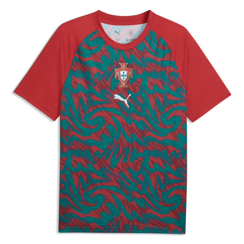 2026-27 Portugal Men's Pre-Match Soccer Jersey Club Red-Green Lagoon - Puma