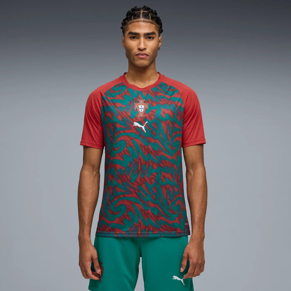 2026-27 Portugal Men's Pre-Match Soccer Jersey Club Red-Green Lagoon - Puma