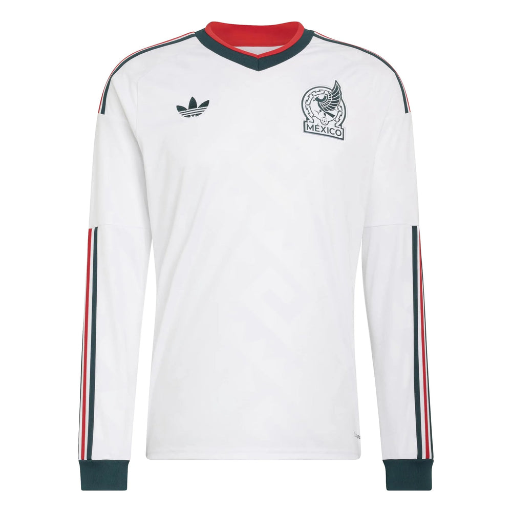 2026 Mexico Men's Stadium Away Long-Sleeve Soccer Jersey White - Adidas