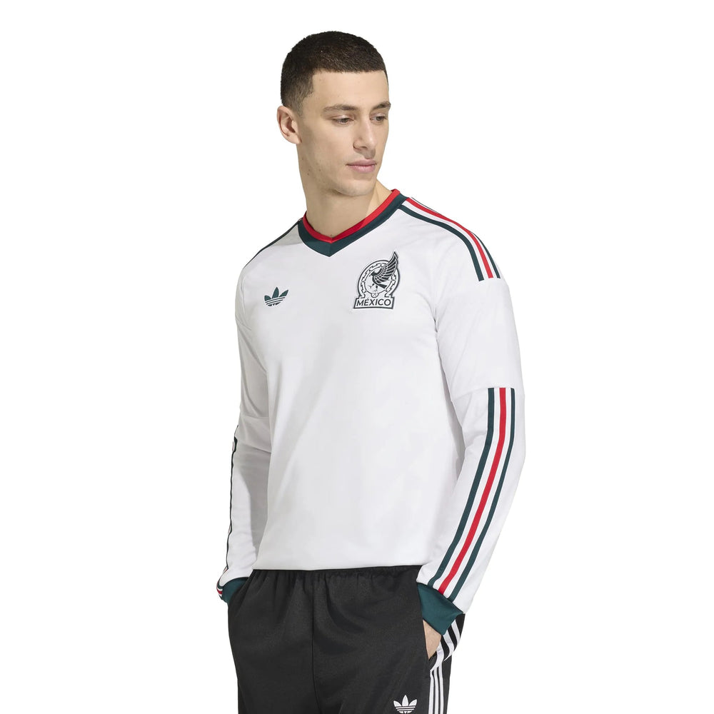 2026 Mexico Men's Stadium Away Long-Sleeve Soccer Jersey White - Adidas