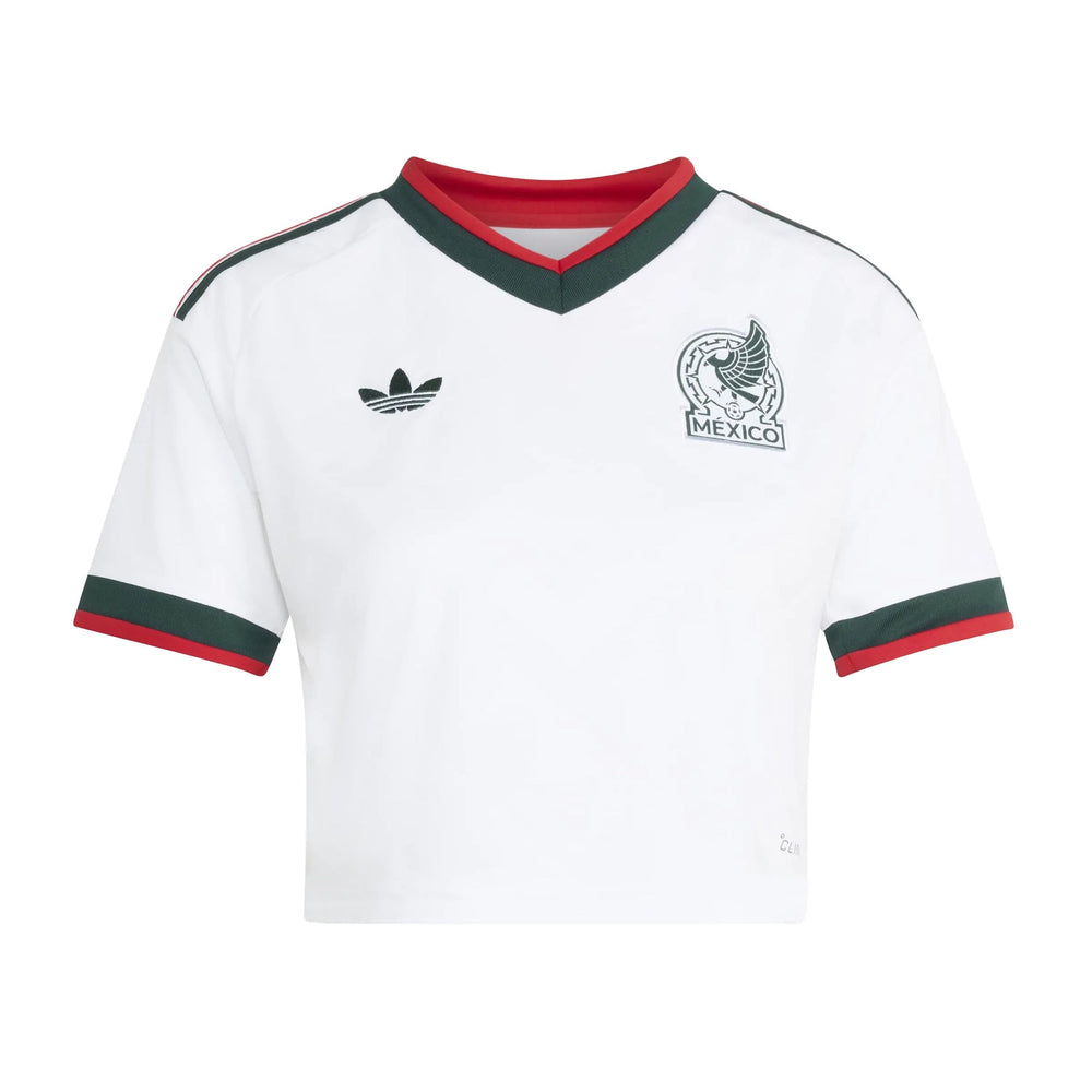 2026 Mexico Women's Stadium Away Cropped Soccer Jersey White - Adidas