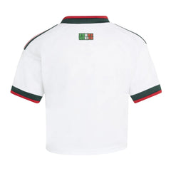 2026 Mexico Women's Stadium Away Cropped Soccer Jersey White - Adidas