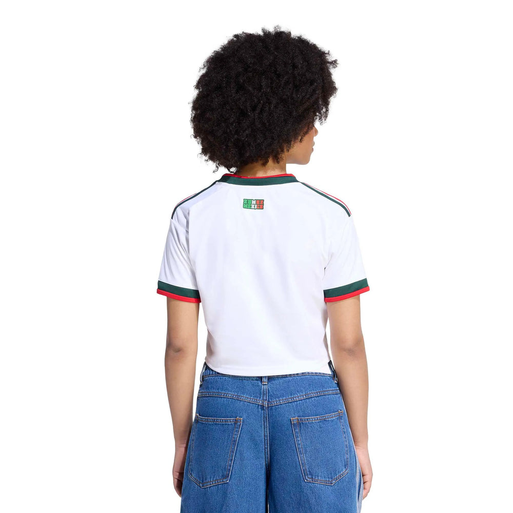 2026 Mexico Women's Stadium Away Cropped Soccer Jersey White - Adidas