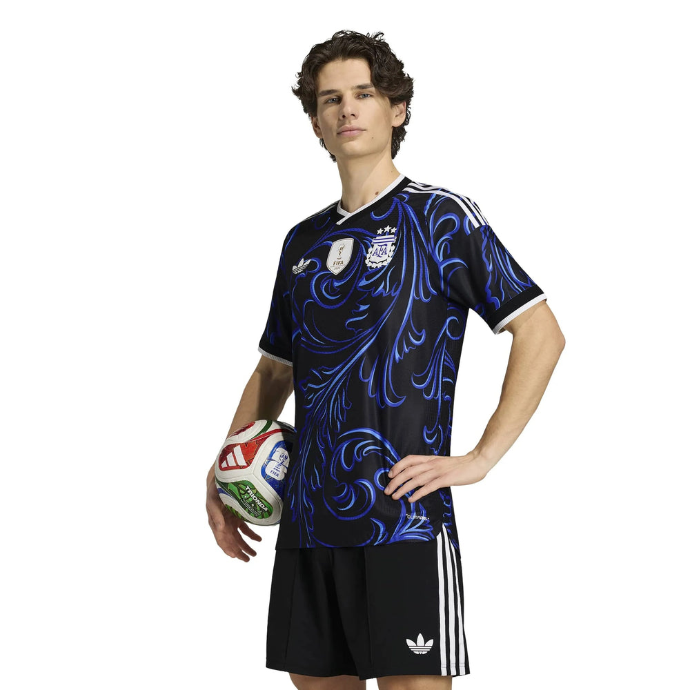 2026 Argentina Men's Authentic Away Soccer Jersey Black / Lucid Blue / Blue Burst - Adidas