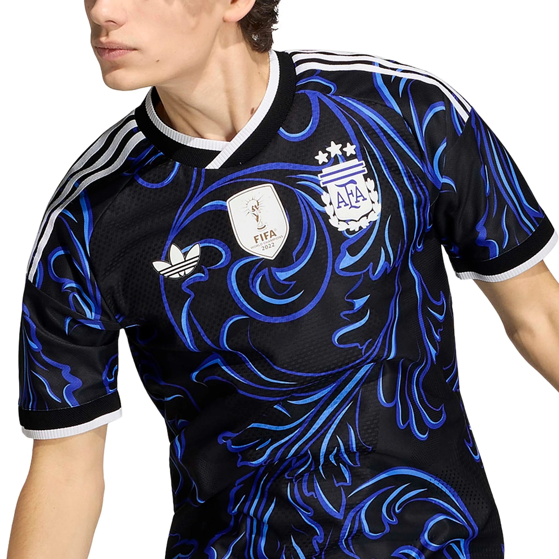 2026 Argentina Men's Authentic Away Soccer Jersey Black / Lucid Blue / Blue Burst - Adidas